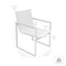 Armen Living Bistro Outdoor Patio Dining Chair in Gray Powder Coated Finish, PK2 LCBICHGR - alternate 7
